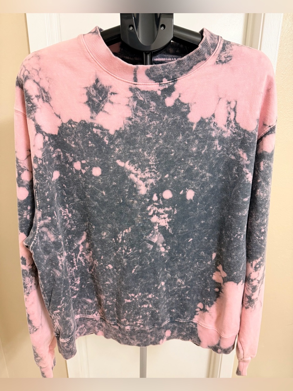 ASOS Pink and Gray Tie-Dye Crewneck Sweatshirt